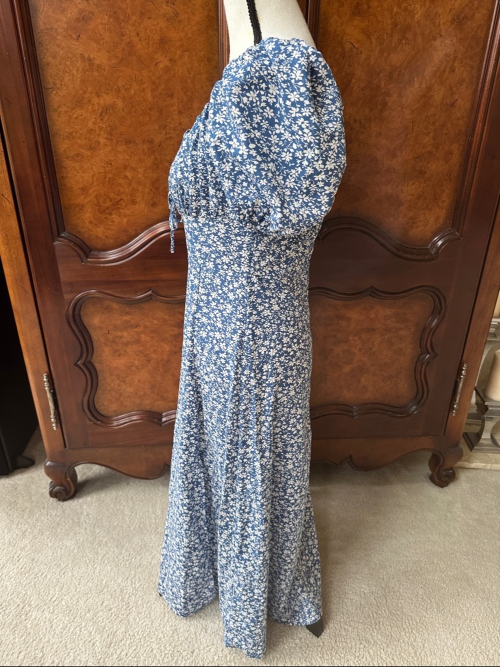 Chifit Floral Puff Sleeve Midi Dress - Picture 6 of 13